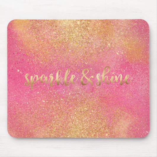 Glitzy Pink Gold Sparkle and Shine Muismat (Voorkant)