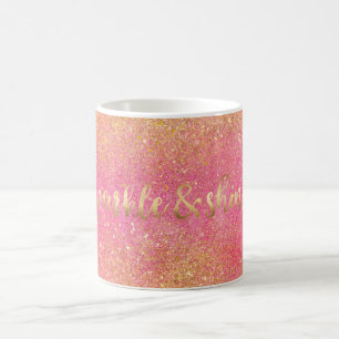 Glitzy Pink Gold Sparkle en Shine Koffiemok