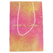 Glitzy Pink Gold Sparkle en Shine Medium Cadeauzakje (Voorkant)