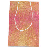 Glitzy Pink Gold Sparkle en Shine Medium Cadeauzakje (Achterkant)