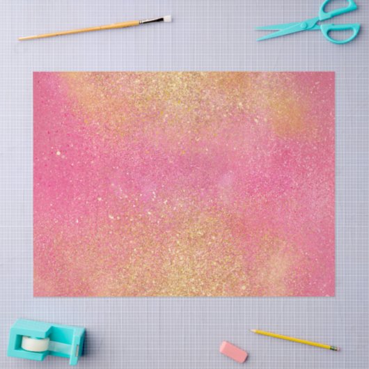 Glitzy Pink Gold Sparkle en Shine Tissuepapier (Craft)