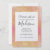 Glitzy Pink Gold Sparkle Kaart (Voorkant)