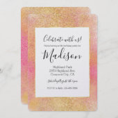 Glitzy Pink Gold Sparkle Kaart (Voorkant / Achterkant)