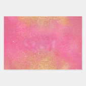 Glitzy Pink Gold Sparkle Shine Inpakpapier Vel (Voorkant 2)