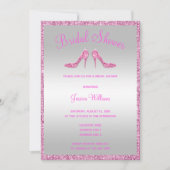 Glitzy Pink Sequins & Stilettos Vrijgezellenfeest Kaart (Voorkant)