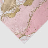 Glitzy Pink White Marble Gold Glitter Birthday Tissuepapier (Detail)