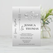 Glitzy Posh 25th Silver Wedding Jubileum Kaart (Staand voorkant)