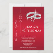 Glitzy Posh 40th Ruby Wedding Jubileum Kaart (Voorkant)