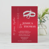 Glitzy Posh 40th Ruby Wedding Jubileum Kaart (Staand voorkant)