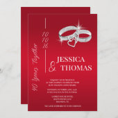 Glitzy Posh 40th Ruby Wedding Jubileum Kaart (Voorkant / Achterkant)