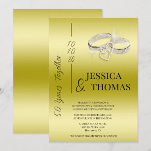Glitzy Posh 50e Golden Wedding Jubileum Kaart