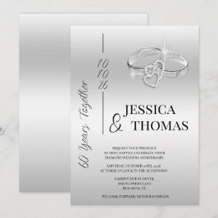 Glitzy Posh 60e Diamond Wedding Jubileum Kaart