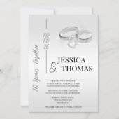 Glitzy Posh 70e Platinum Wedding Jubileum Kaart (Voorkant)