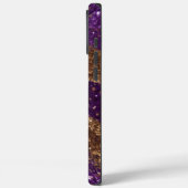Glitzy Purple Gold Glitter Monogram Case-Mate iPhone Case (Achterkant / Links)