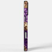 Glitzy Purple Gold Glitter Monogram Case-Mate iPhone Case (Achterkant / Rechts)