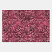 Glitzy Red Glitter Animal Print Inpakpapier Vel (Voorkant)
