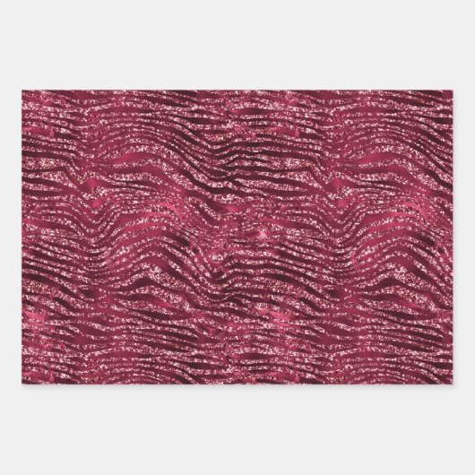 Glitzy Red Glitter Animal Print Inpakpapier Vel (Voorkant)