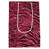 Glitzy Red Glitter Animal Print Medium Cadeauzakje (Achterkant)