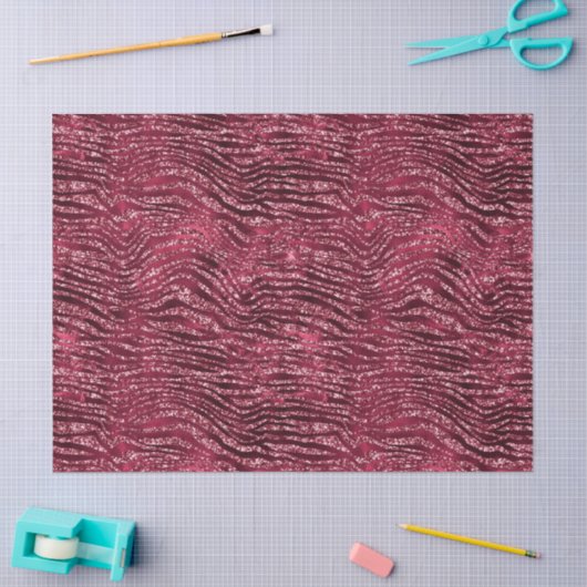 Glitzy Red Glitter Animal Print Tissuepapier (Craft)