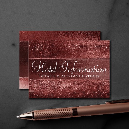 Glitzy Red Glitter | Crimson Guest Accommodations Informatiekaartje