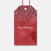 Glitzy Red Glitter Sparkle Cadeaulabel (Voorkant)