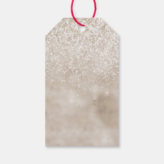 Glitzy Red Glitter Sparkle Cadeaulabel (Achterkant)