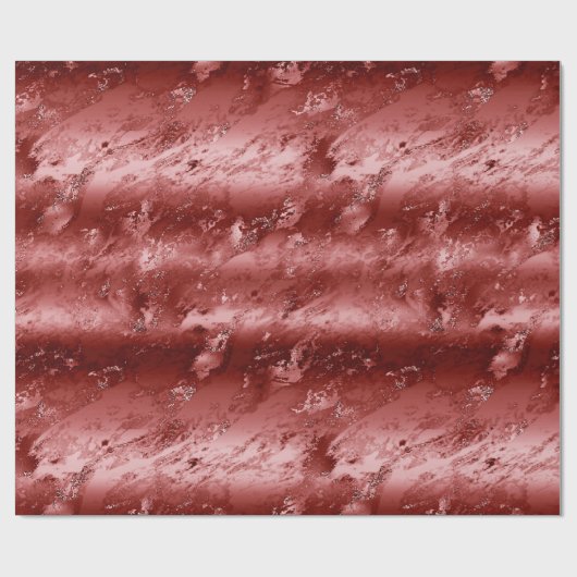 Glitzy Red Ombre Marble Cadeaupapier (Vlak)