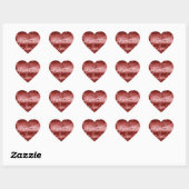 Glitzy Red Ombre Marble Hart Sticker (Vel)