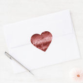 Glitzy Red Ombre Marble Hart Sticker (Envelop)