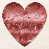 Glitzy Red Ombre Marble Kartonnen Onderzetters (Voorkant)