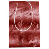 Glitzy Red Ombre Marble Medium Cadeauzakje (Voorkant)