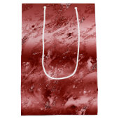 Glitzy Red Ombre Marble Medium Cadeauzakje (Achterkant)