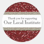 Glitzy Red Silver Persoonlijk zegel (Voorkant)