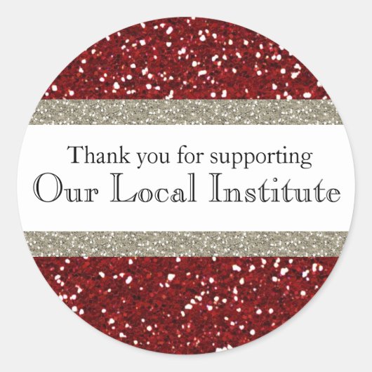 Glitzy Red Silver Persoonlijk zegel (Voorkant)