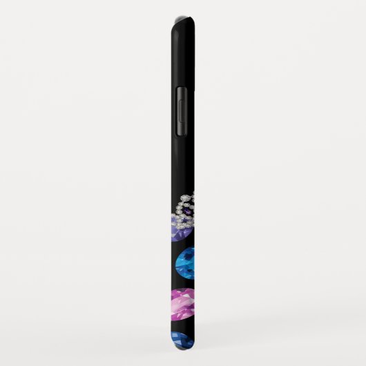 Glitzy Rhinestone Jewels Queen Crown Monogram Case-Mate iPhone Case (Achterkant/rechts)