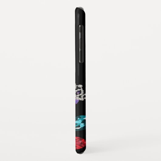 Glitzy Rhinestone Jewels Queen Crown Monogram Case-Mate iPhone Case (Achterkant/links)