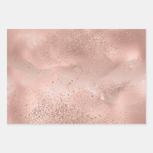 Glitzy Roos Blush Pink Sparkle          Inpakpapier Vel (Voorkant)