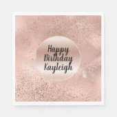 Glitzy Roos Blush Pink Sparkle Servet (Voorkant)