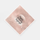 Glitzy Roos Blush Pink Sparkle Servet (Hoek)