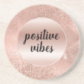 Glitzy Roos Blush Pink Sparkle        Zandsteen Onderzetter (Voorkant)