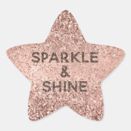Glitzy Roos Gold Blush Pink Sparkle Glitter Ster Sticker