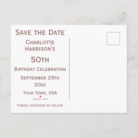 Glitzy Roos Gold Bow & Gem Birthday Party Aankondigingskaart (Achterkant)