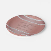 Glitzy Roos Gold & Diamond Gem Birthday Party Papieren Bordje (Gekanteld)