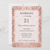 Glitzy Roos Gouden Glitter Verjaardag Kaart (Voorkant)