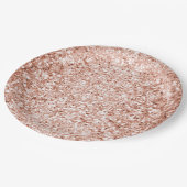 Glitzy Roos Gouden Glitter Verjaardag Papieren Bordje (Gekanteld)