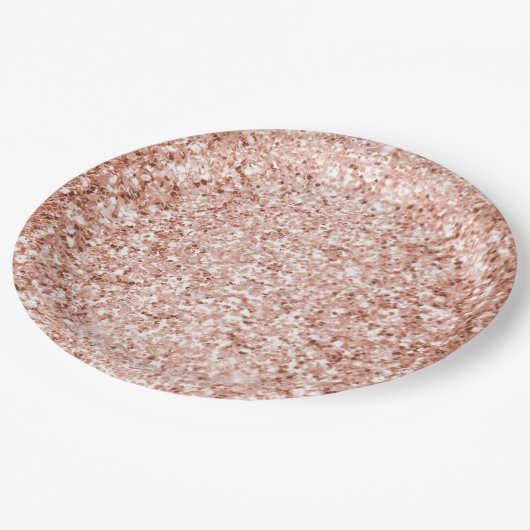 Glitzy Roos Gouden Glitter Verjaardag Papieren Bordje (Gekanteld)