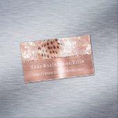 Glitzy Roos Gouden Sparkle Cheetah Magnetisch Visitekaartje (Voorbeeld)