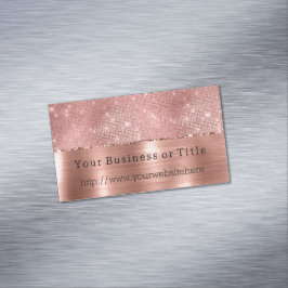Glitzy Roos Gouden Sparkle Magnetisch Visitekaartje