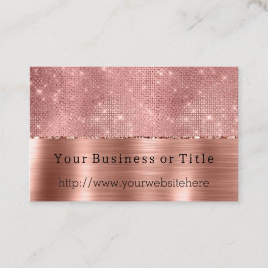 Glitzy Roos Gouden Sparkle Visitekaartje (Voorkant)