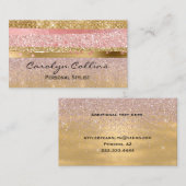 Glitzy Roze en Gold Glittery Visitekaartje (Voorkant / Achterkant)